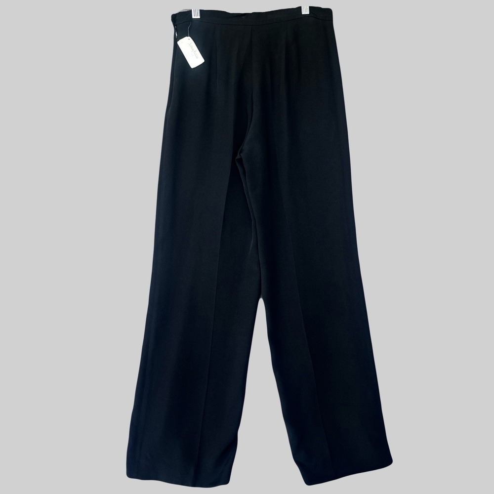 NWT Agnona 100% Silk Trouser Pants Womens Size EU 42 US 6 Black Quiet Luxury - Picture 2 of 10